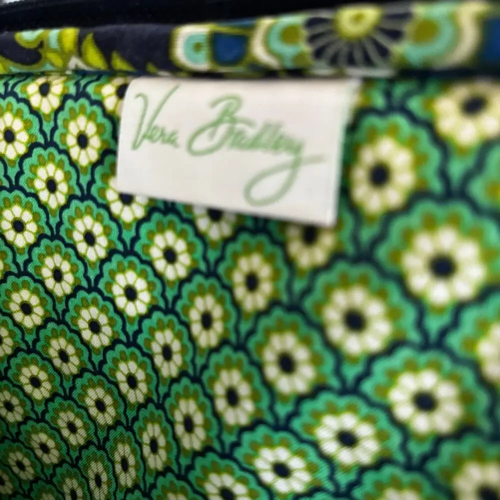 Vera Bradley quilted cotton zip around tablet cover computer case blue green